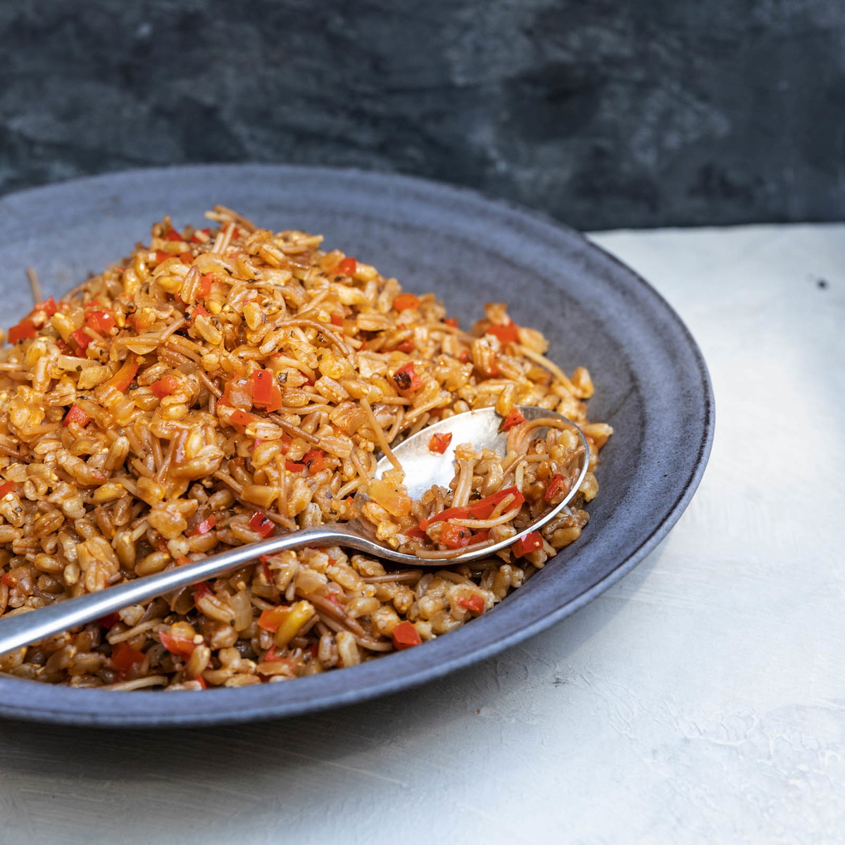 Farro with Toasted Noodles